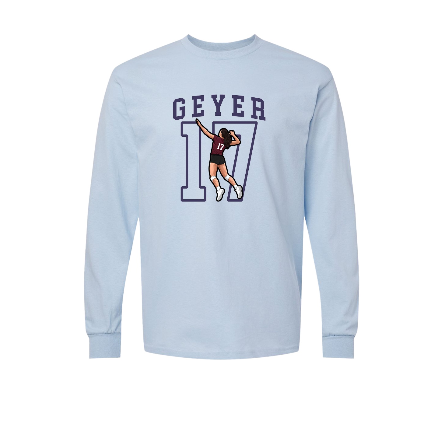 Long Sleeve Tee — Shirsey in Light Blue
