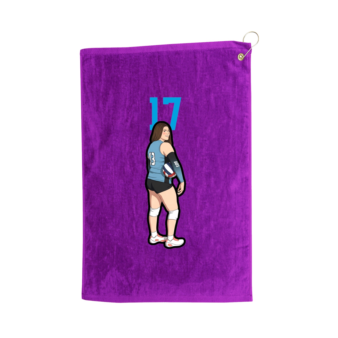 Golf Towel — Number Top in Purple