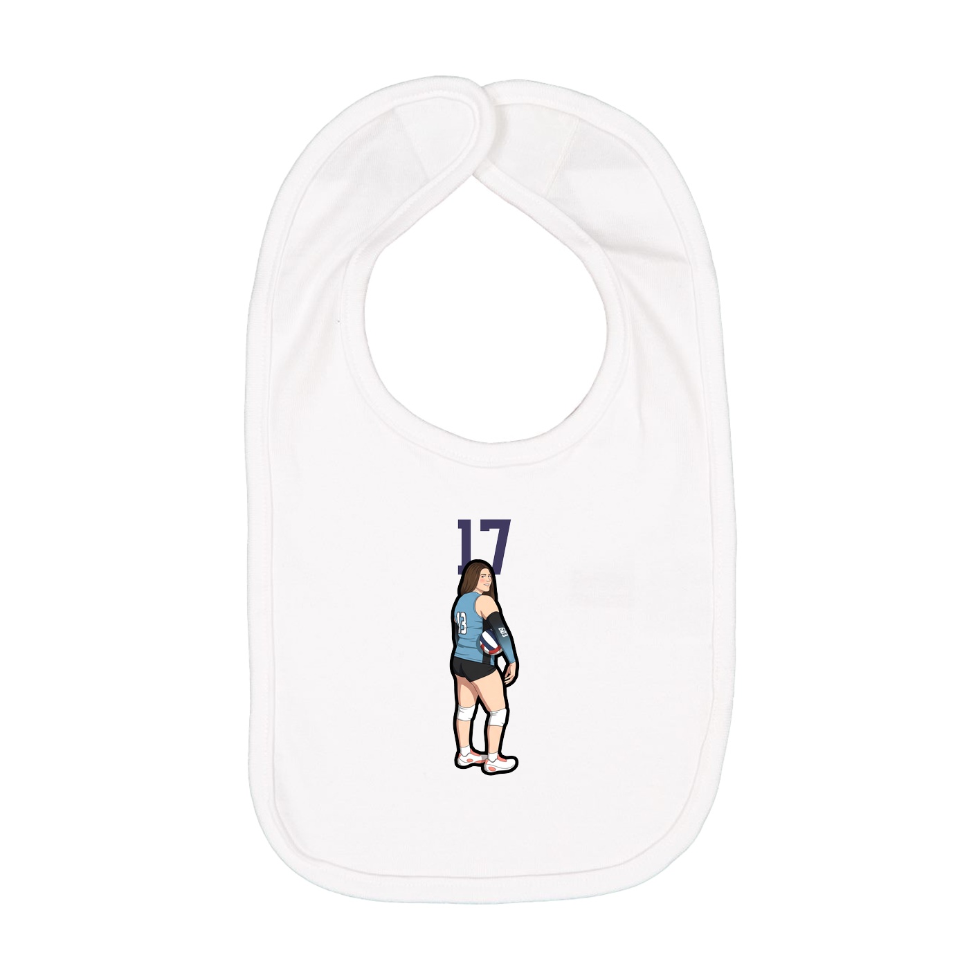 Infant Bib — Number Top in White