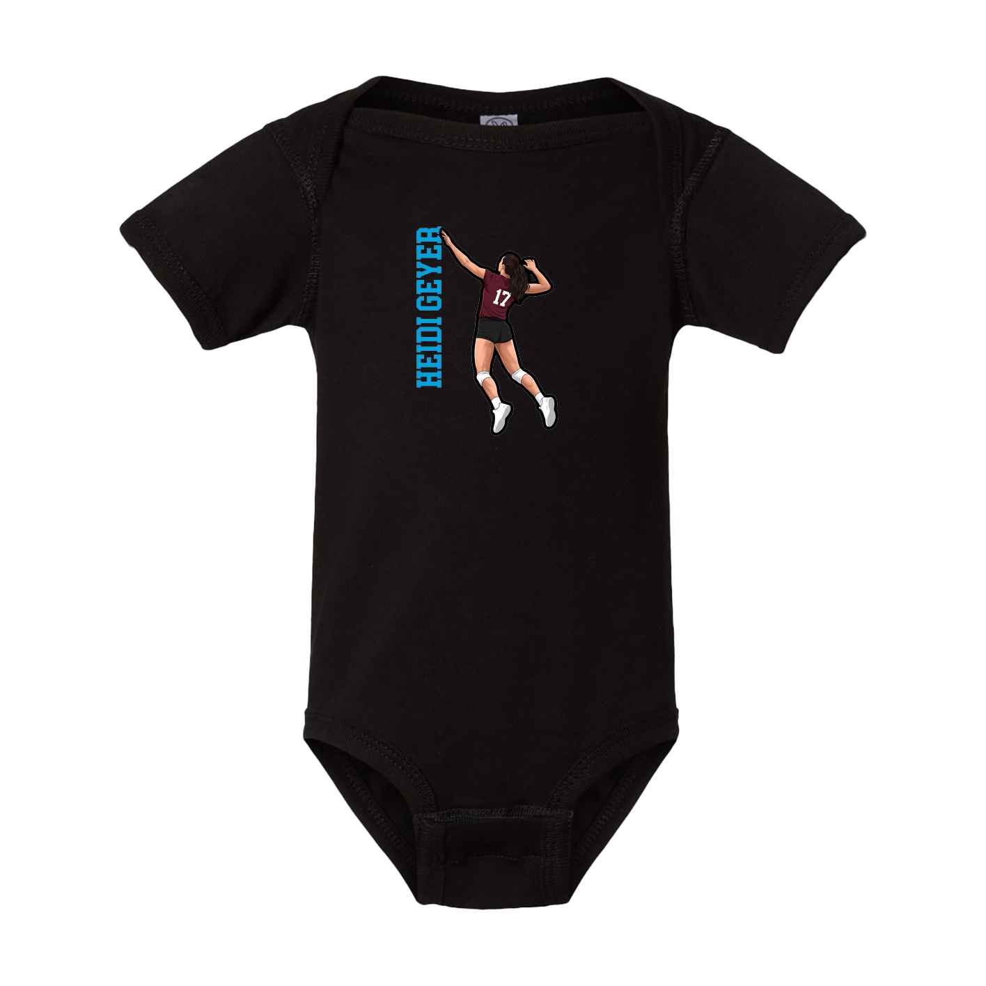 Baby Onesie — Name Vertical in Black