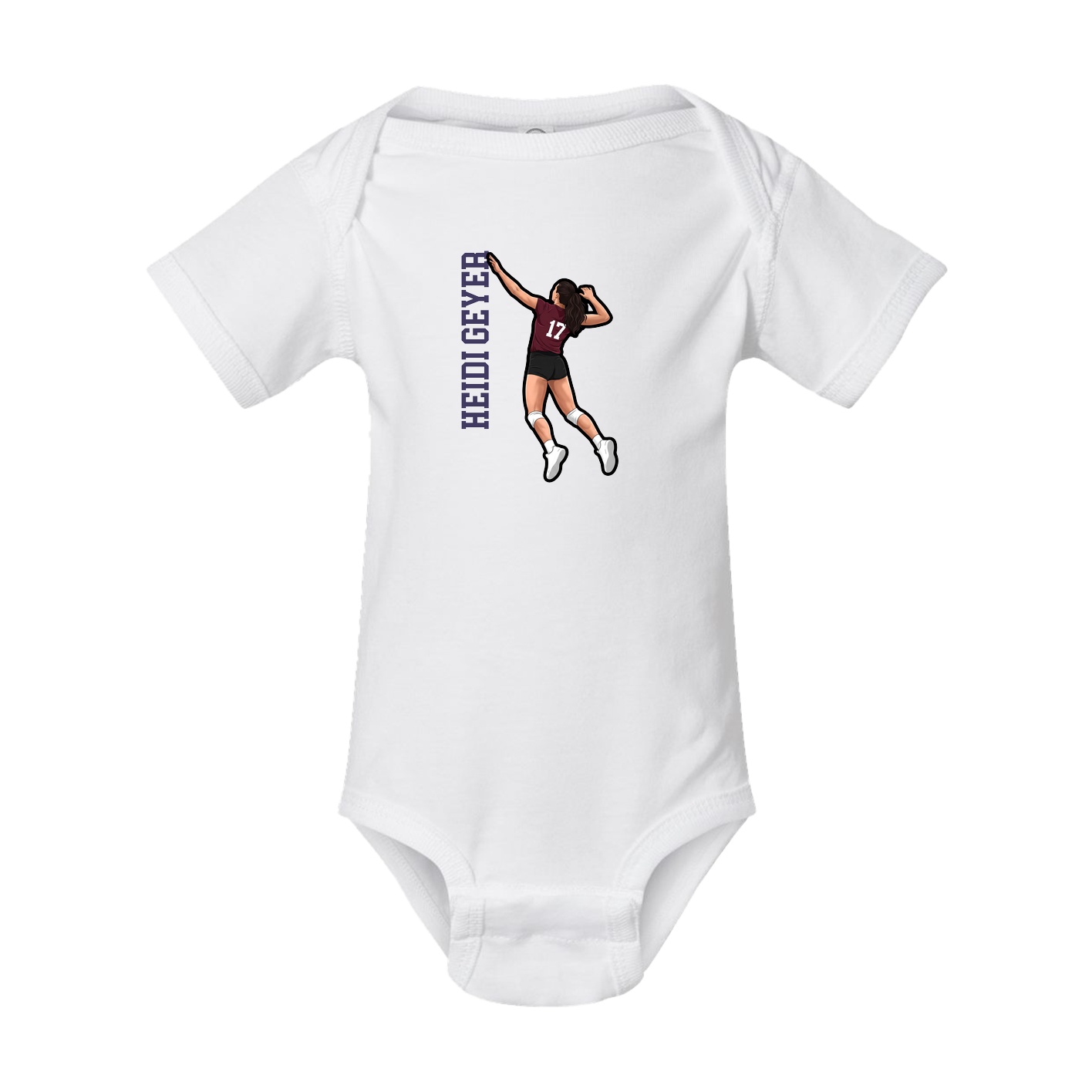 Baby Onesie — Name Vertical in White