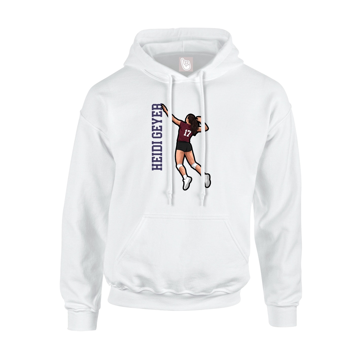 Hoodie — Name Vertical in White