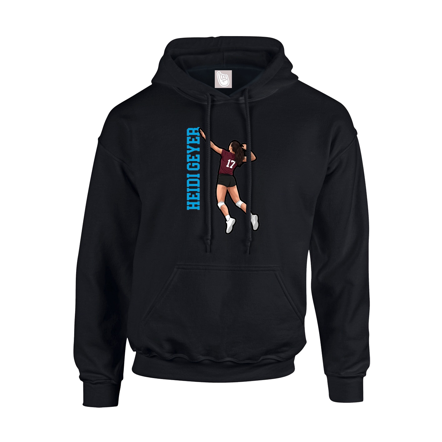 Youth Hoodie — Name Vertical in Black