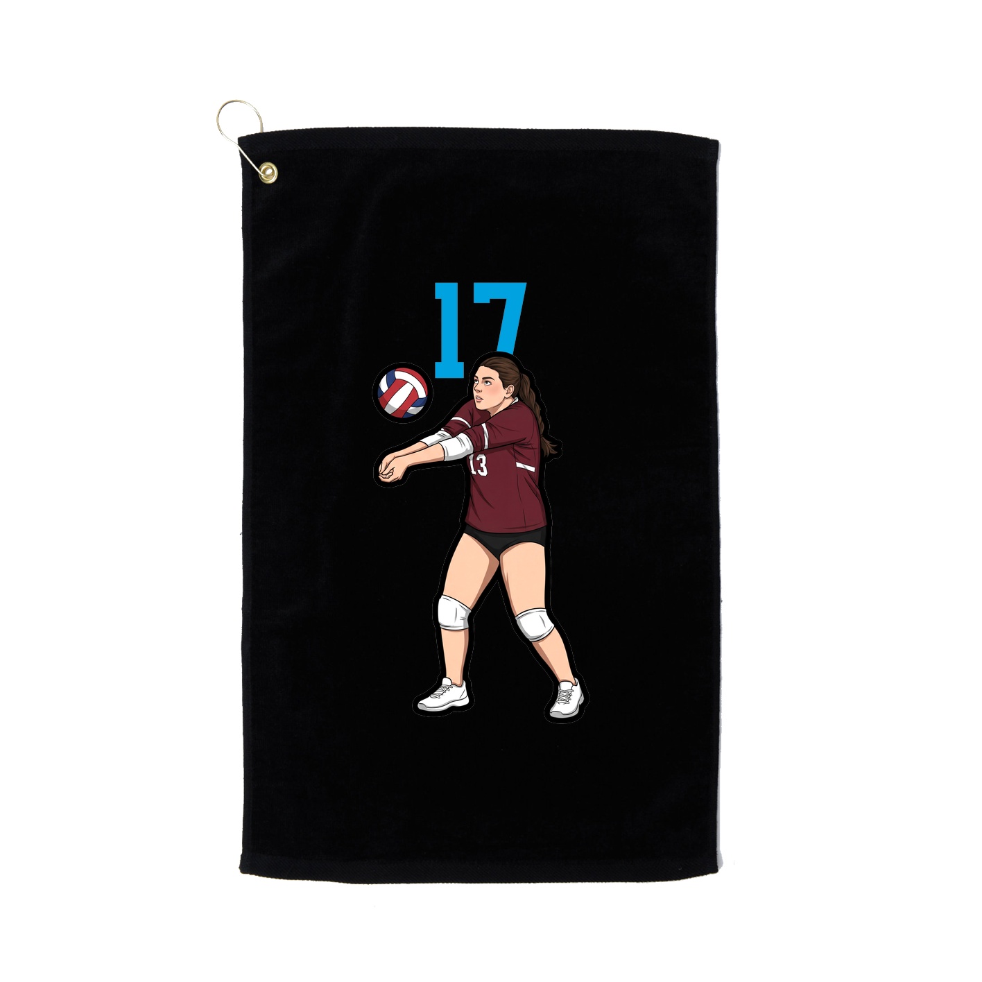 Golf Towel — Number Top in Black