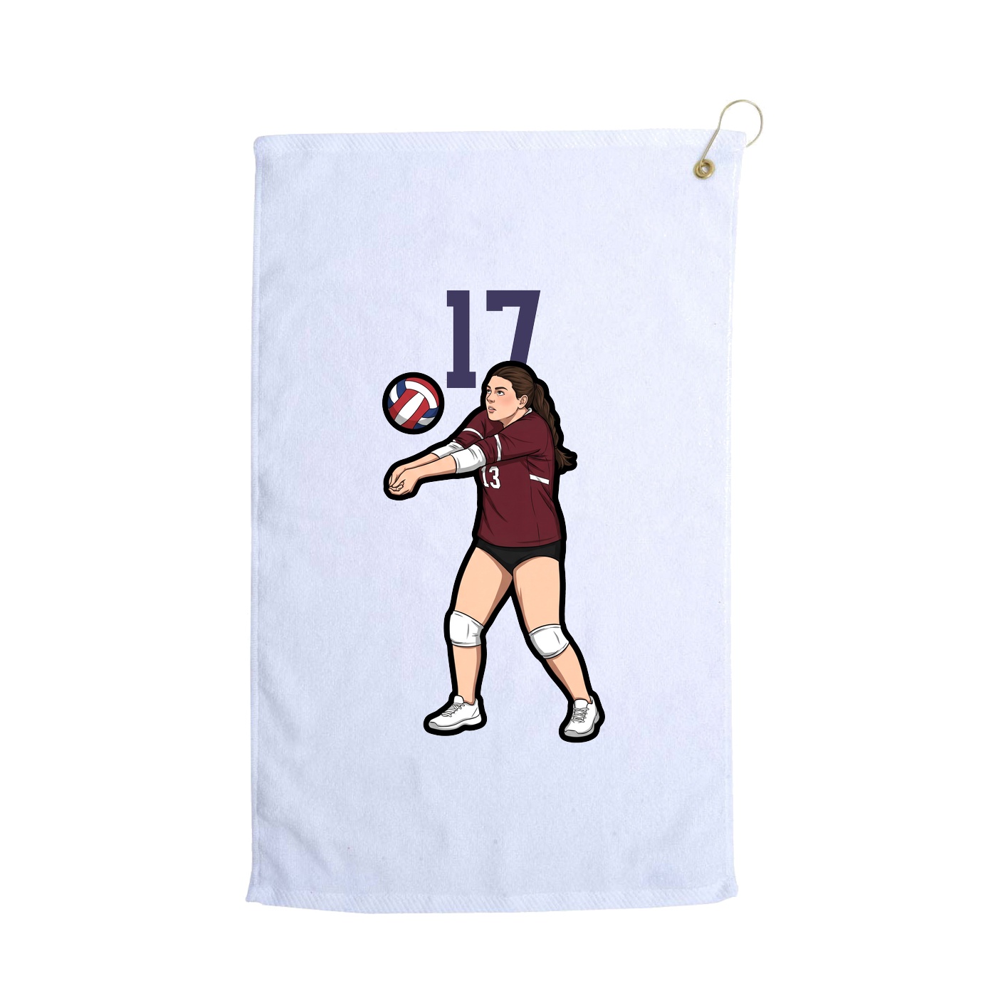 Golf Towel — Number Top in White