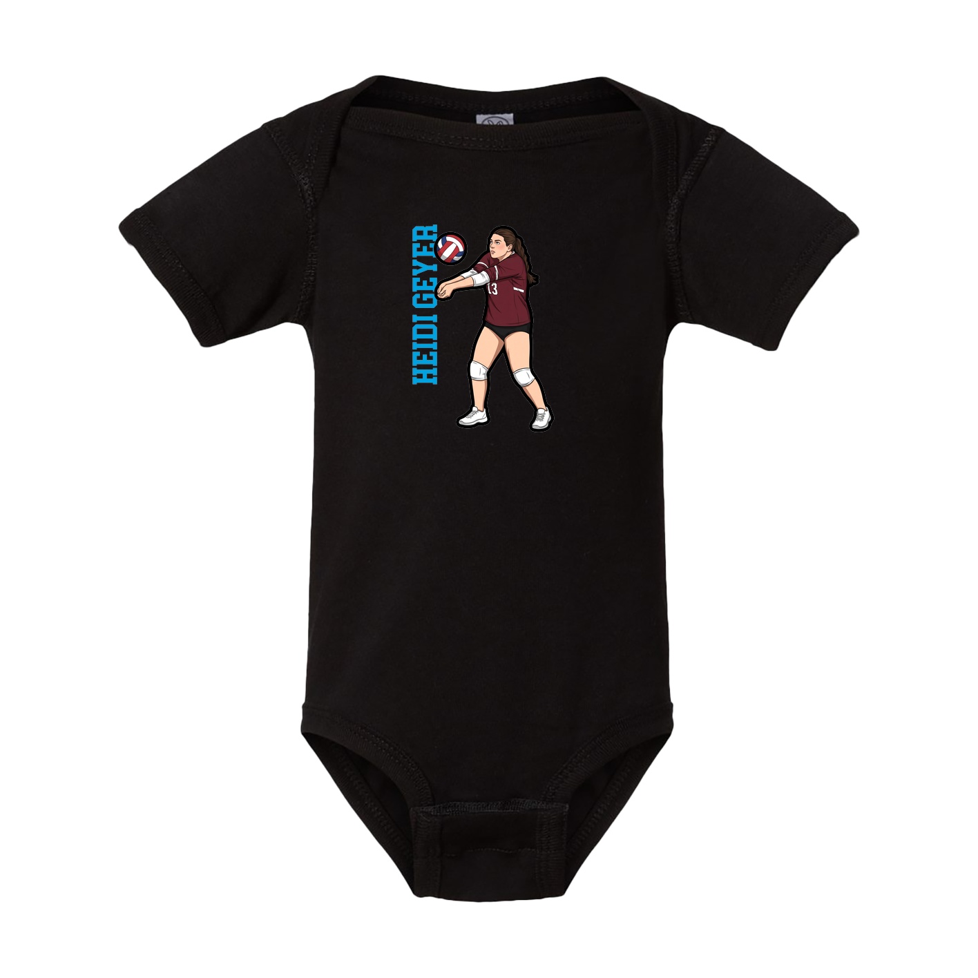 Baby Onesie — Name Vertical in Black