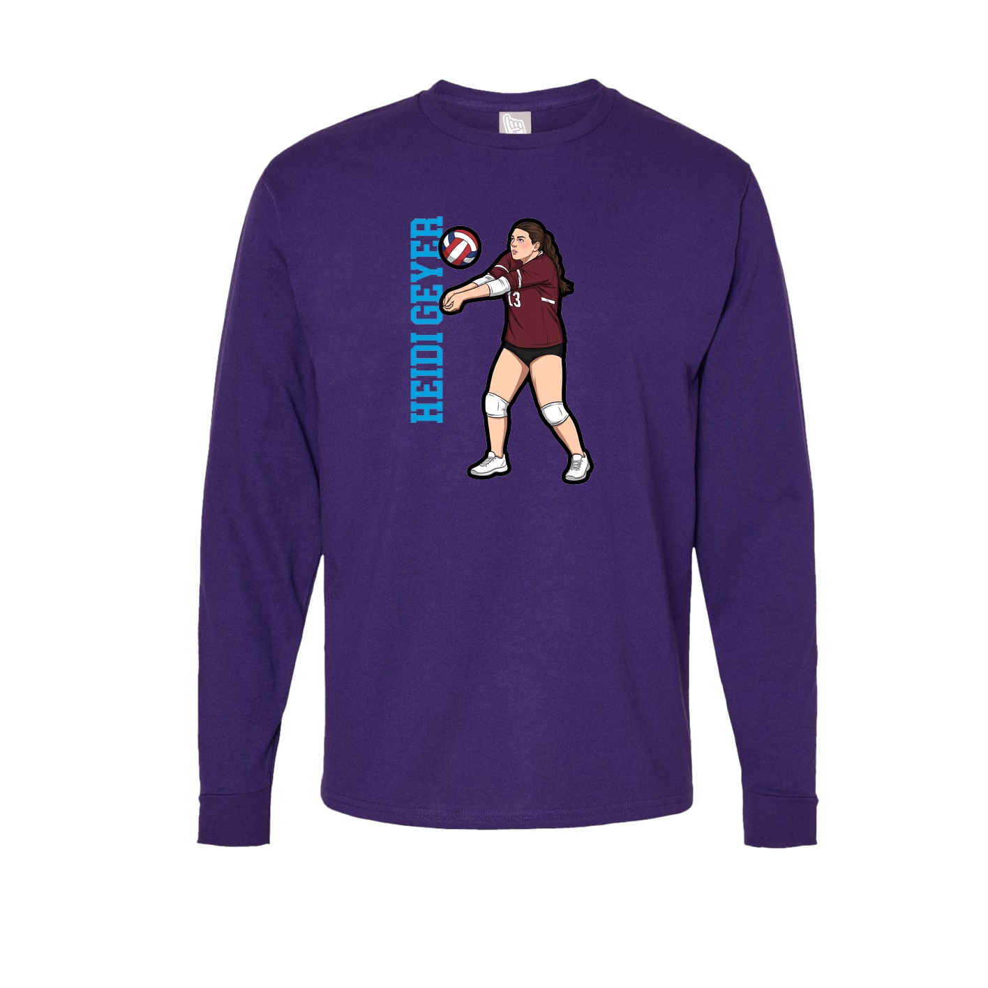 Long Sleeve Tee — Name Vertical in Purple