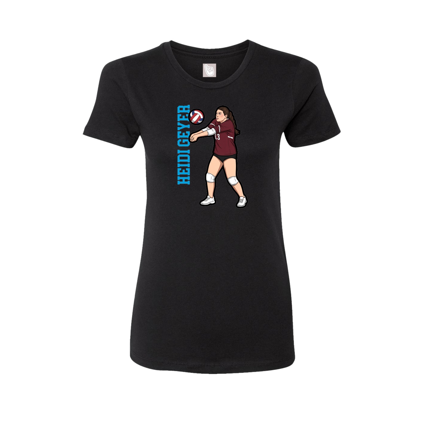 Womens Tee — Name Vertical in Black