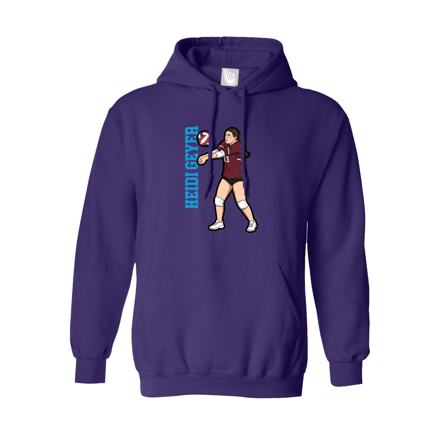 Youth Hoodie — Name Vertical in Purple