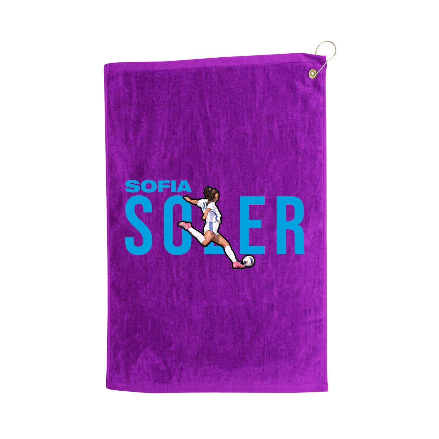 Golf Towel — Player Name in Purple