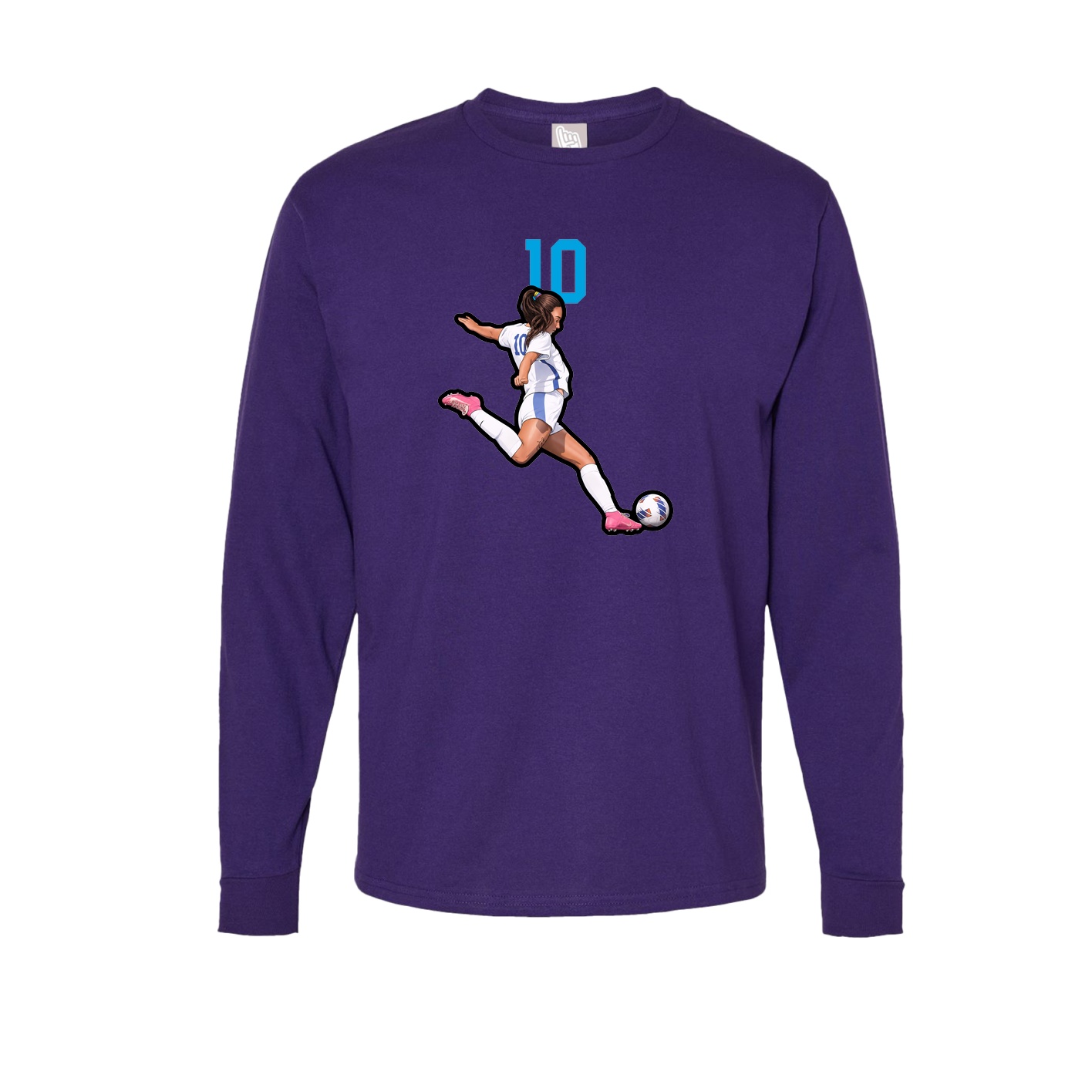 Long Sleeve Tee — Number Top in Purple