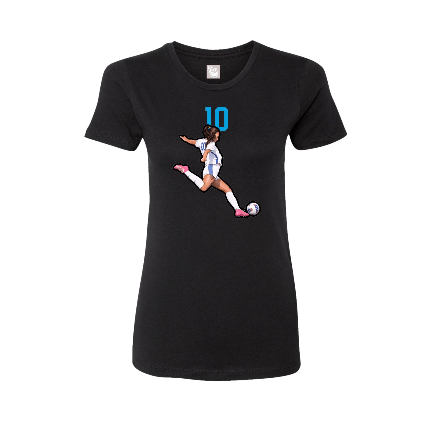 Fitted Women's Tee — Number Top in Black