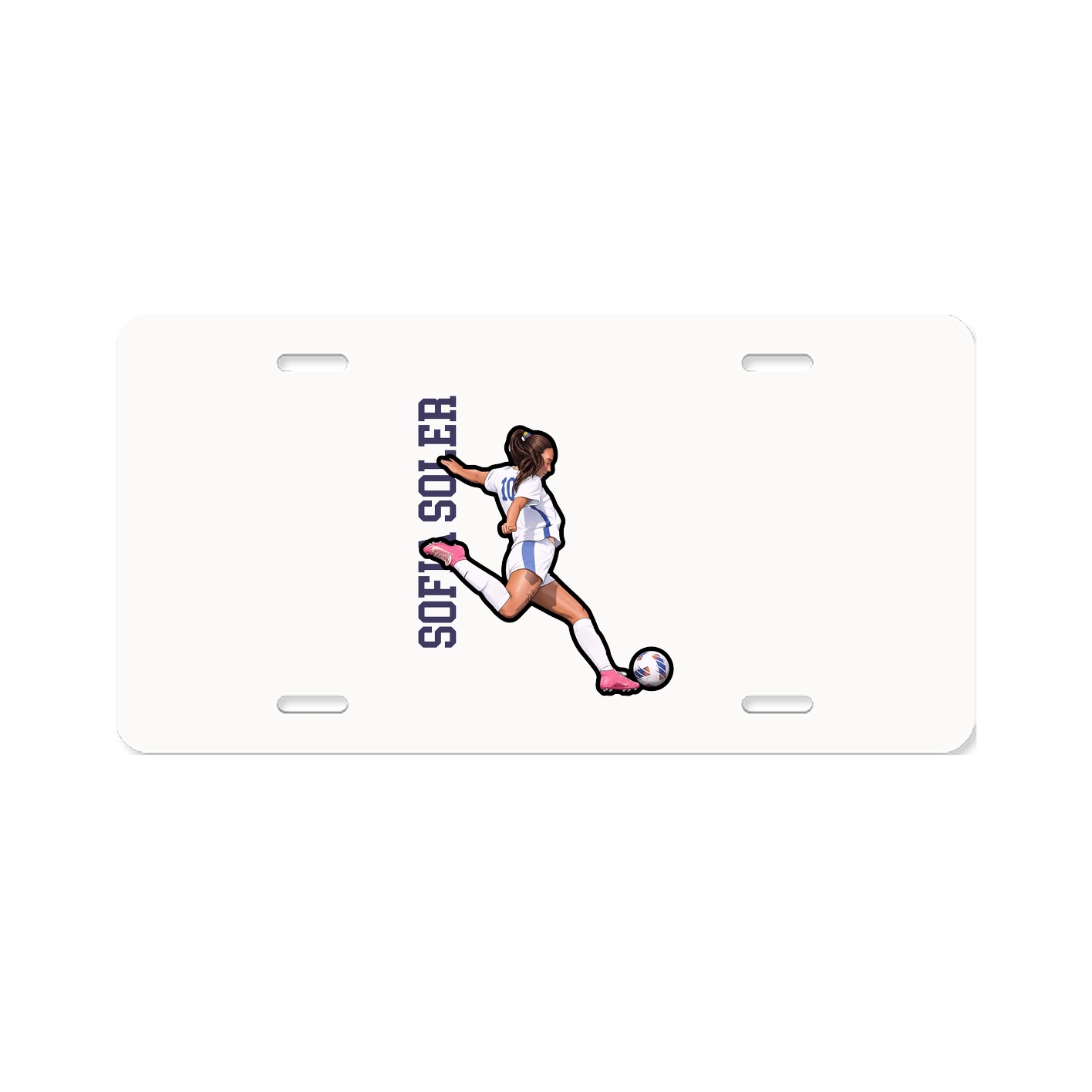 License Plate — Name Vertical in Classic