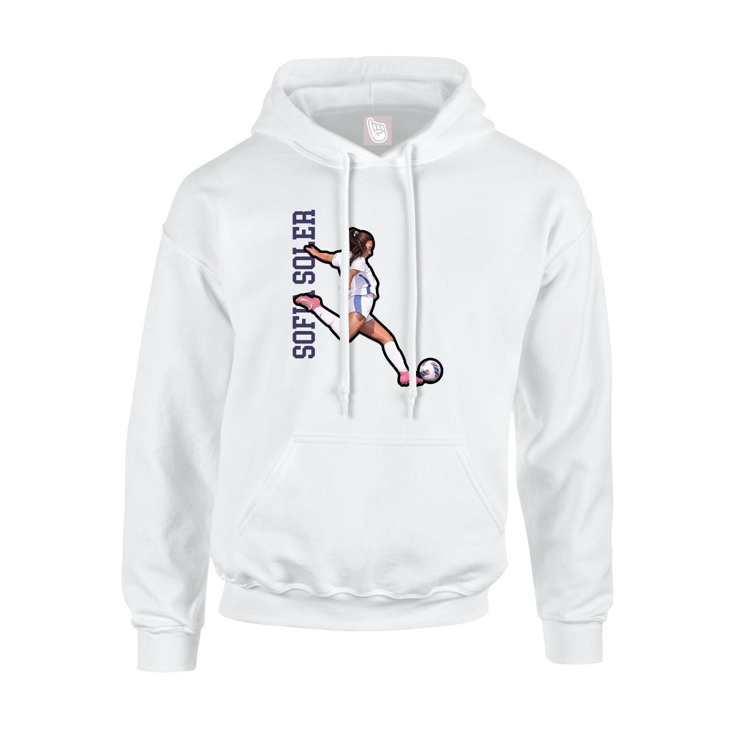 Youth Hoodie — Name Vertical in White