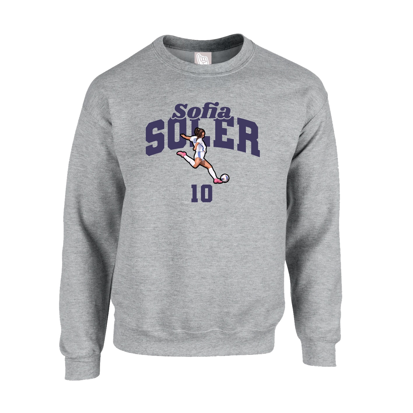 Fleece Crew — Signature Arch in Grey