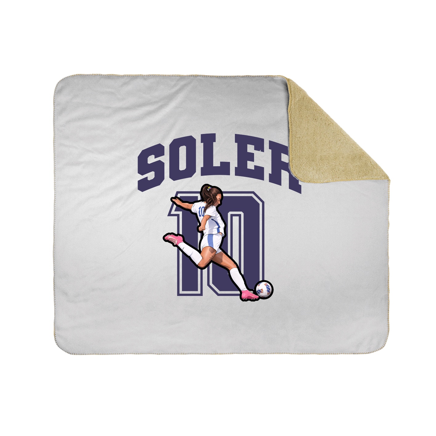 Throw Blanket — Number in White