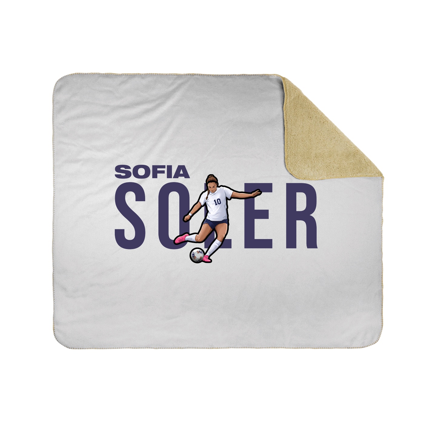 Throw Blanket — Player Name in White