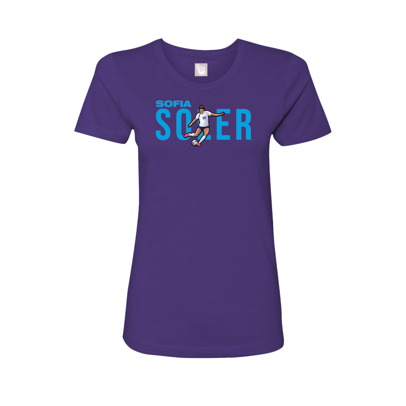 Fitted Women's Tee — Player Name in Purple