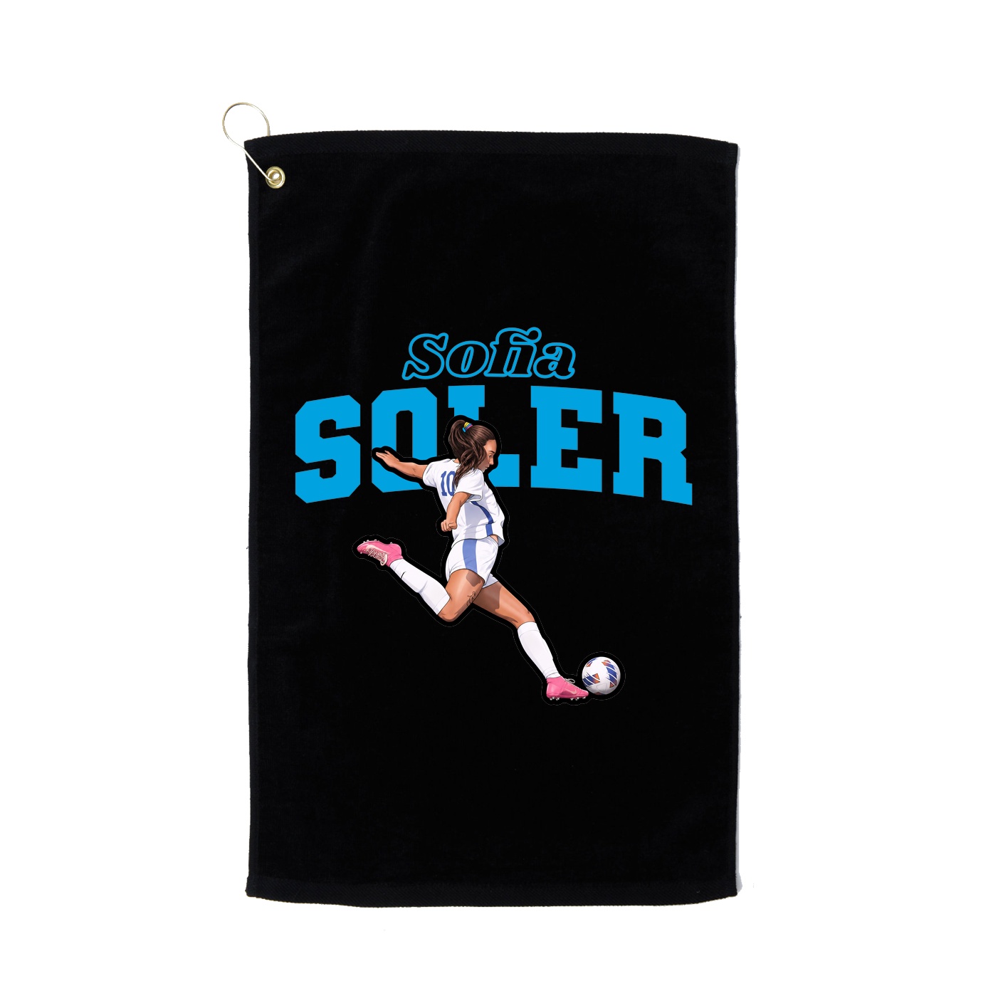 Golf Towel — Name Arch in Black