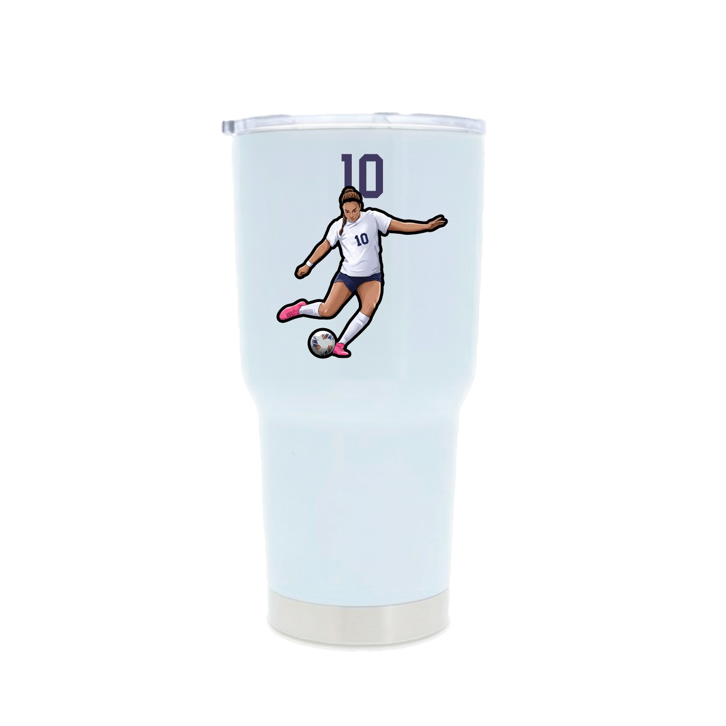 30oz Stainless Steel Tumbler — Number Top in White