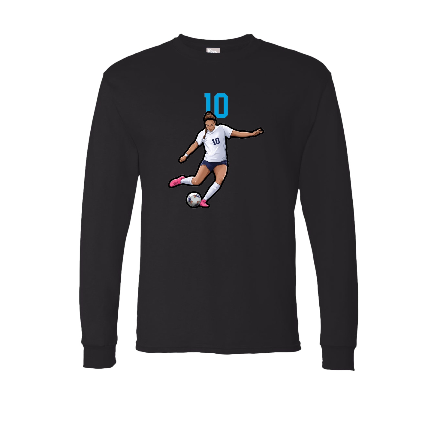Long Sleeve Tee — Number Top in Black