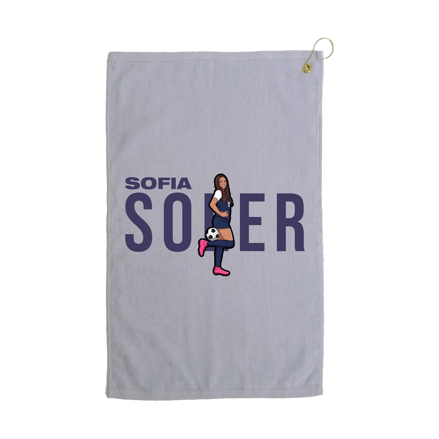 Golf Towel — Player Name in Grey