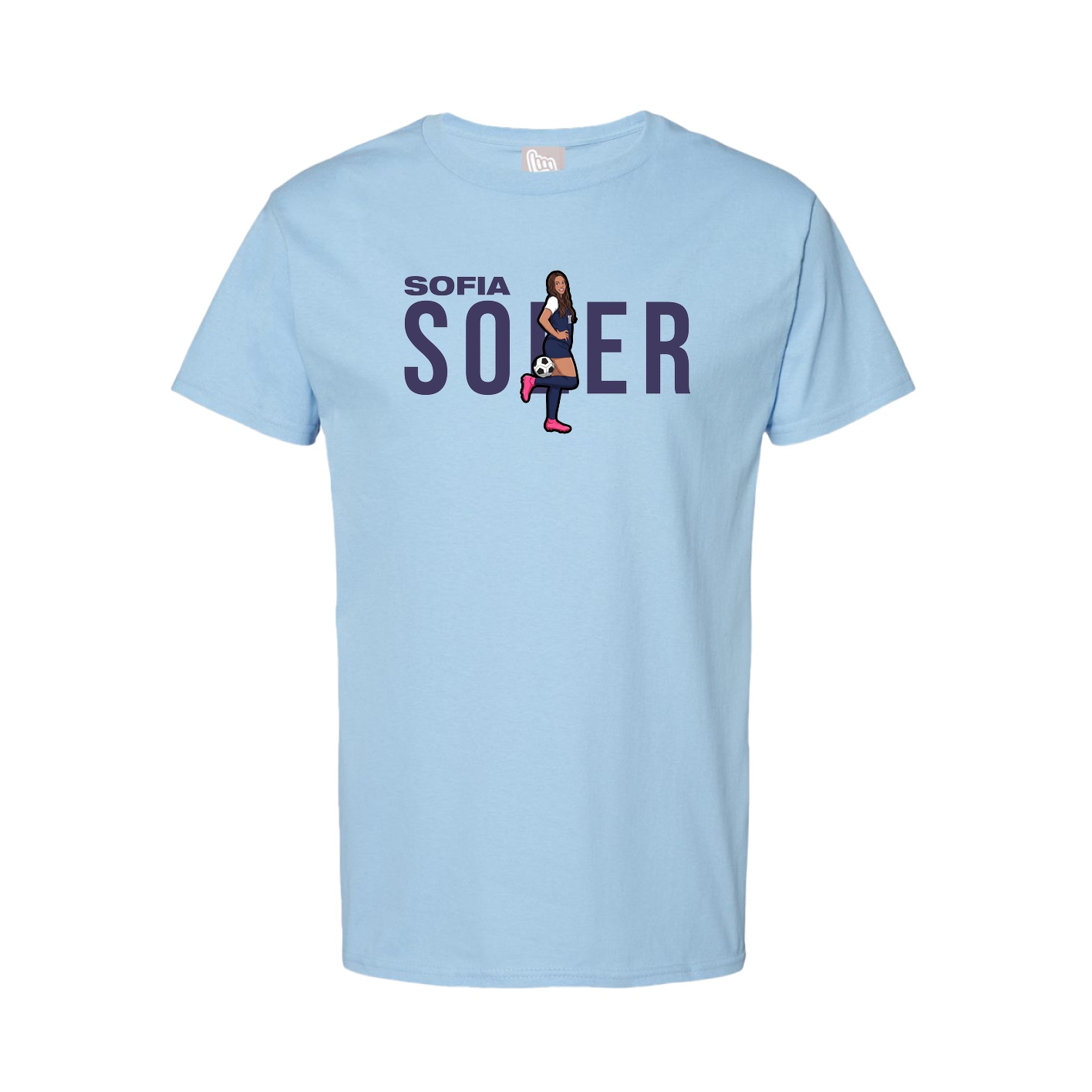 Youth Tee — Player Name in Light Blue