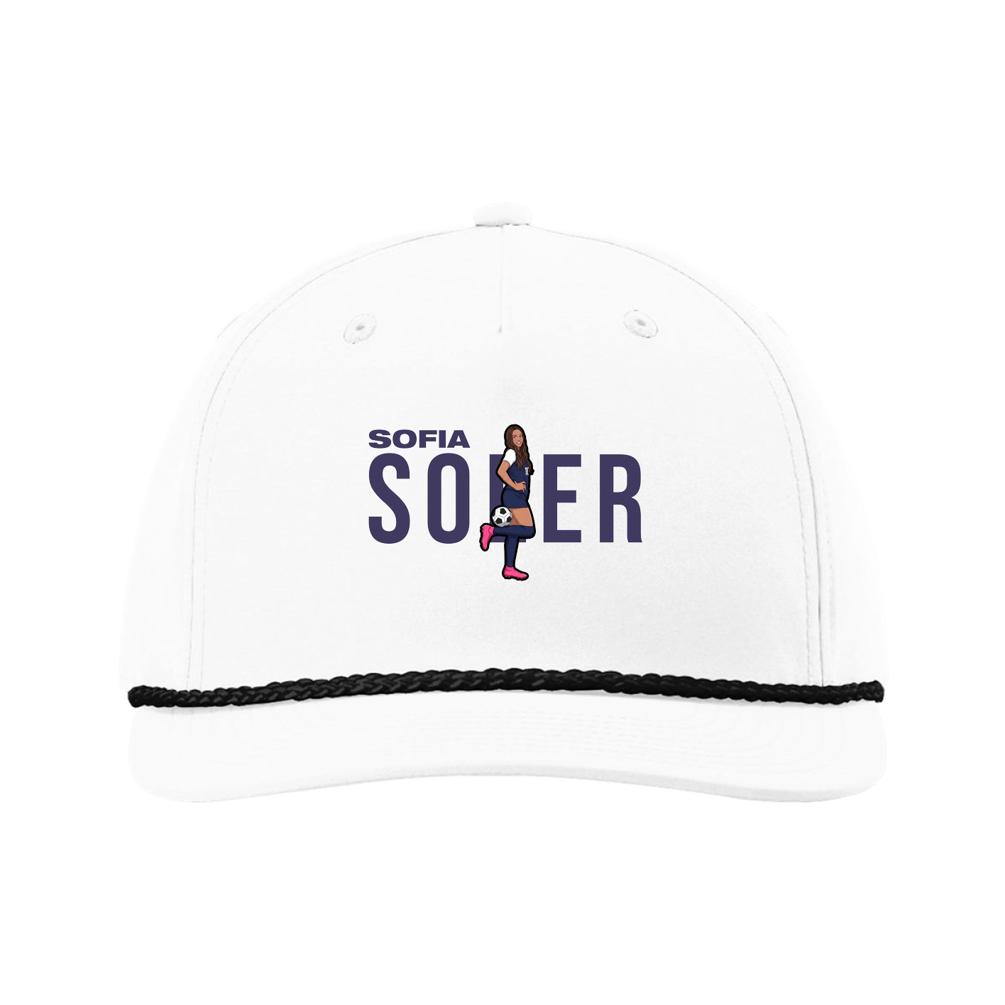 Five-Panel Classic Rope Cap — Player Name in White