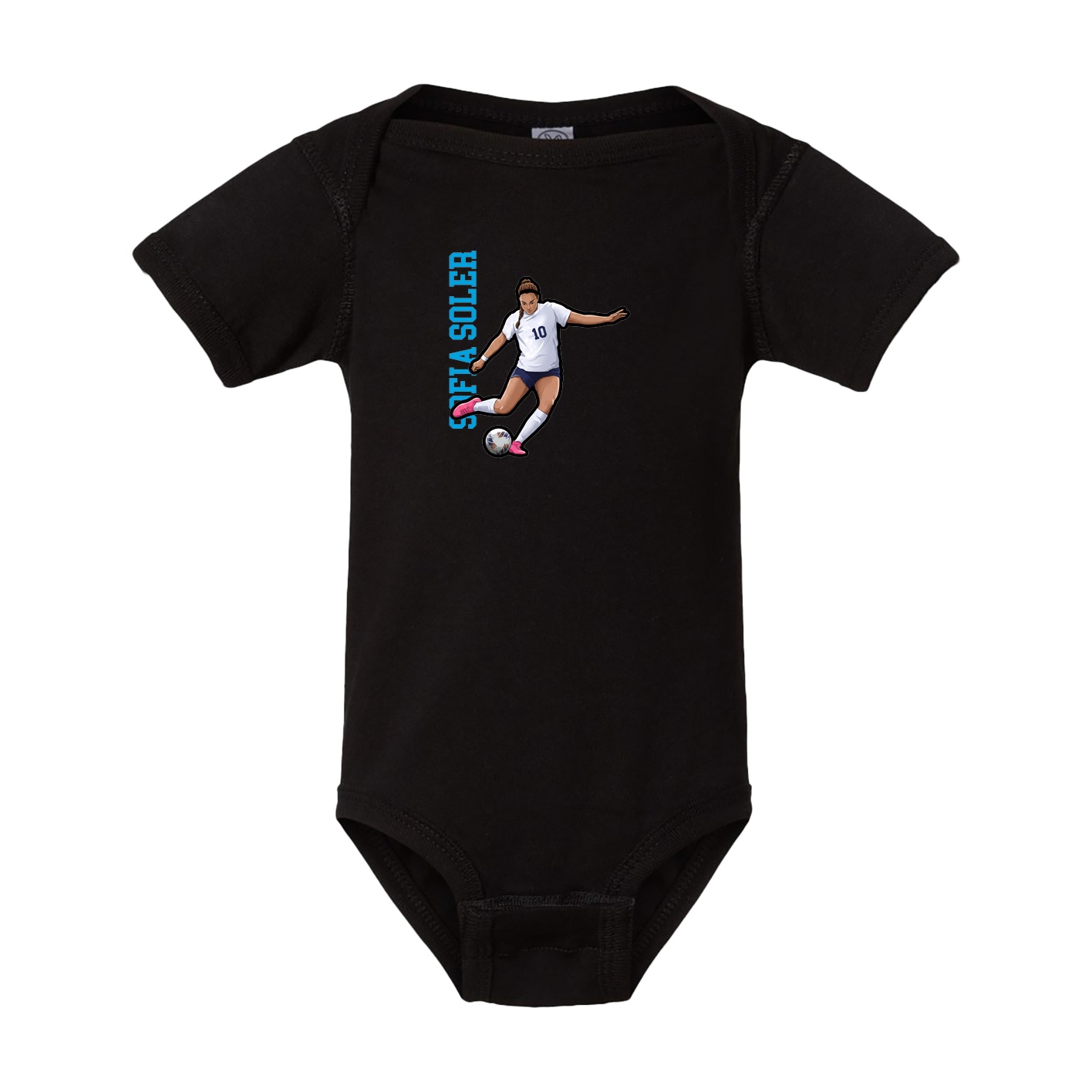 Baby Onesie — Name Vertical in Black