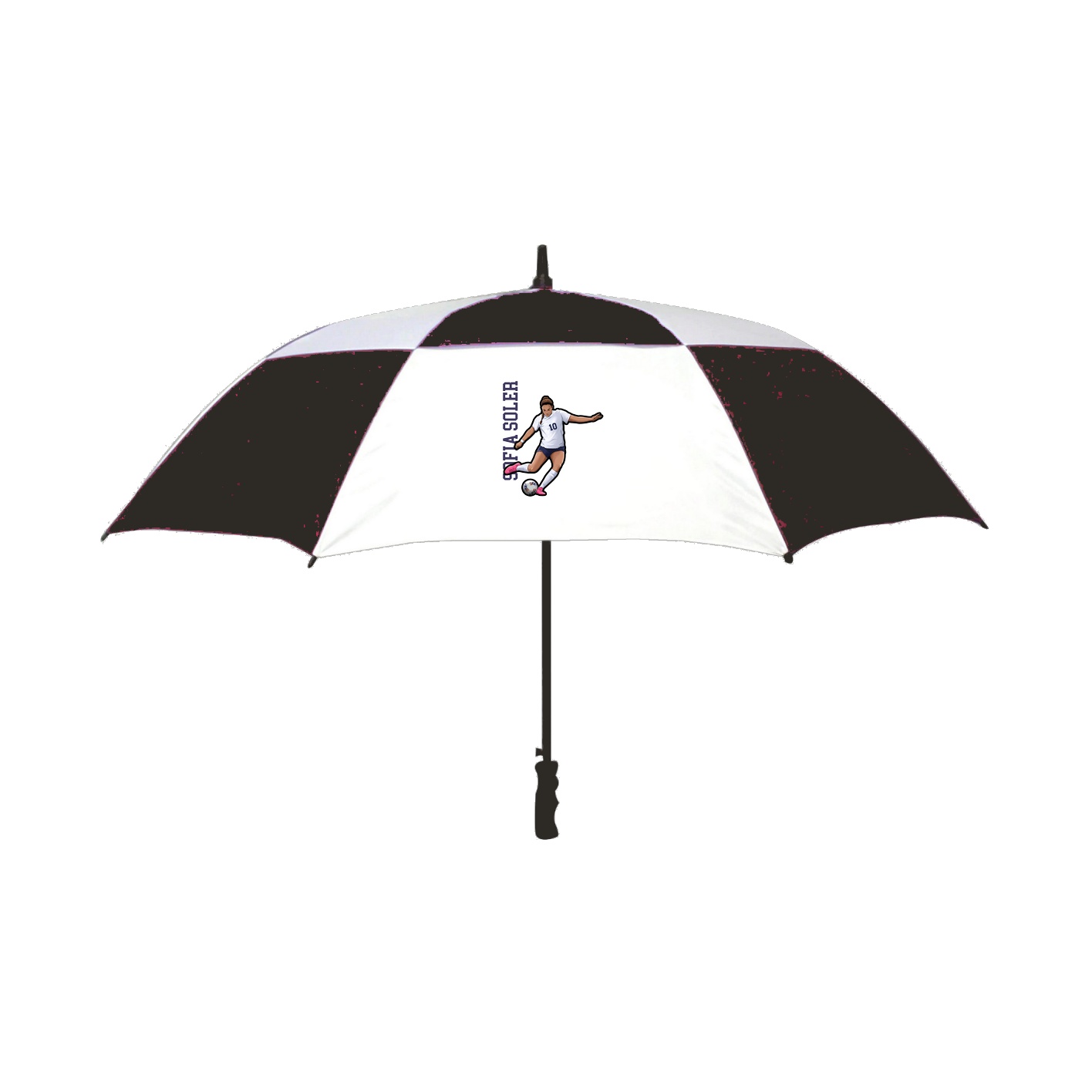 Golf Umbrella — Name Vertical in Black