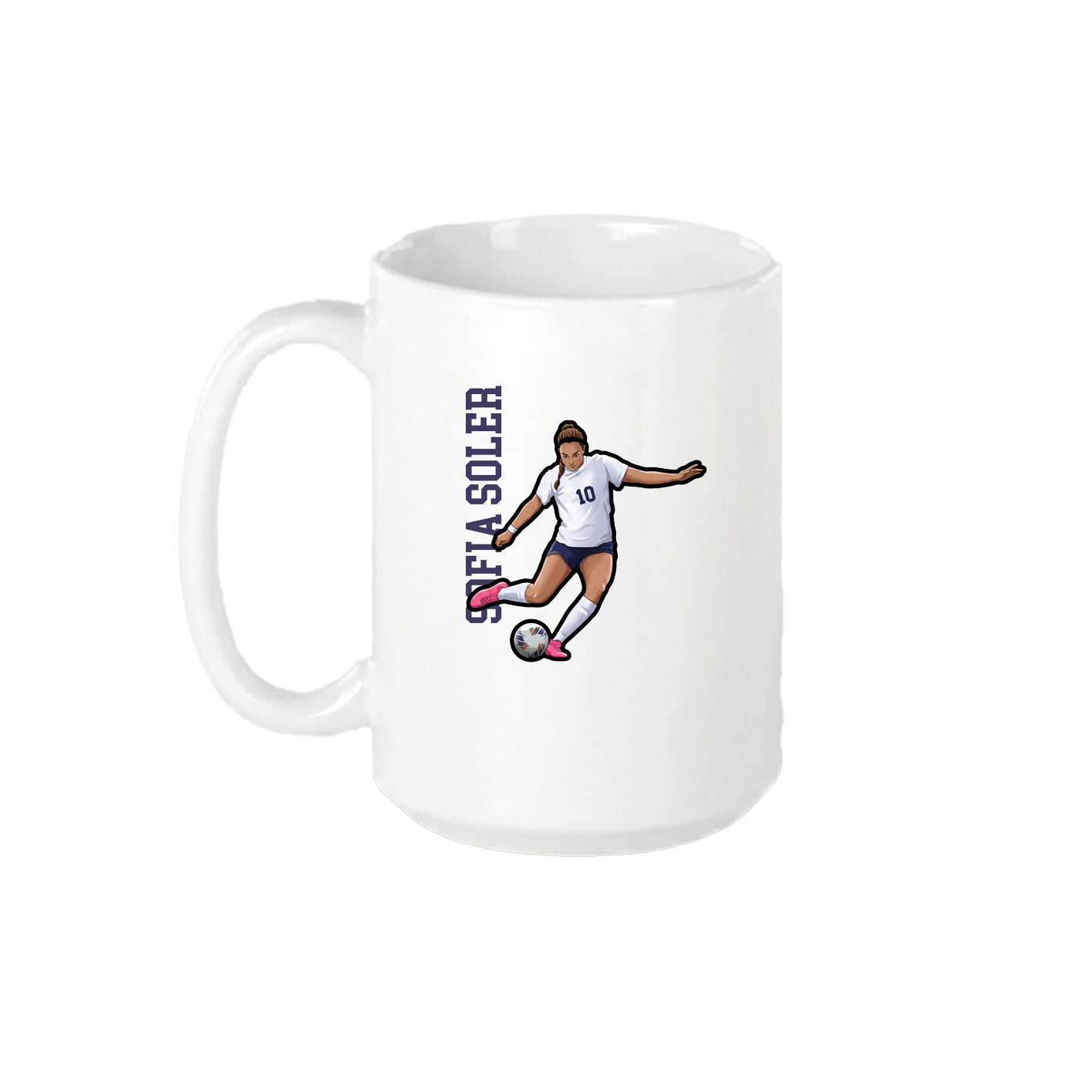 15oz Coffee Mug — Name Vertical in White