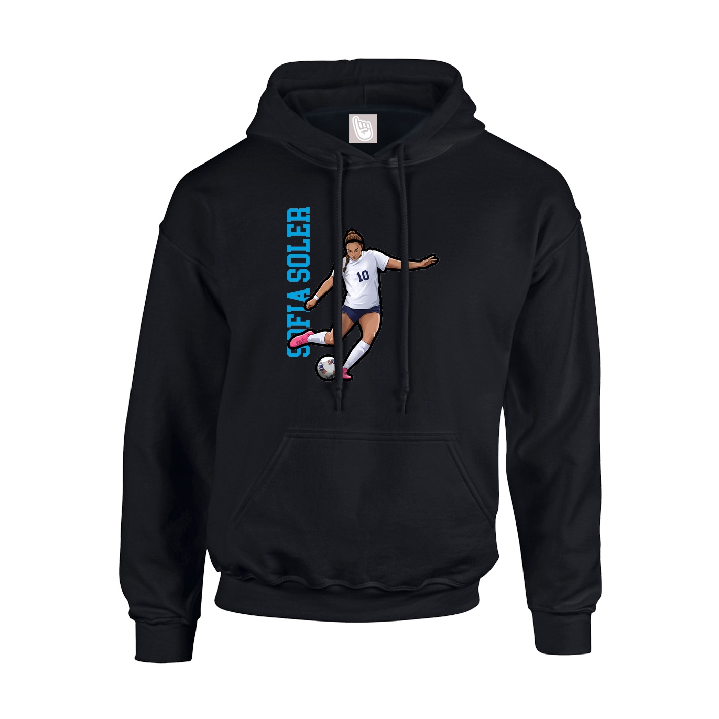 Hoodie — Name Vertical in Black