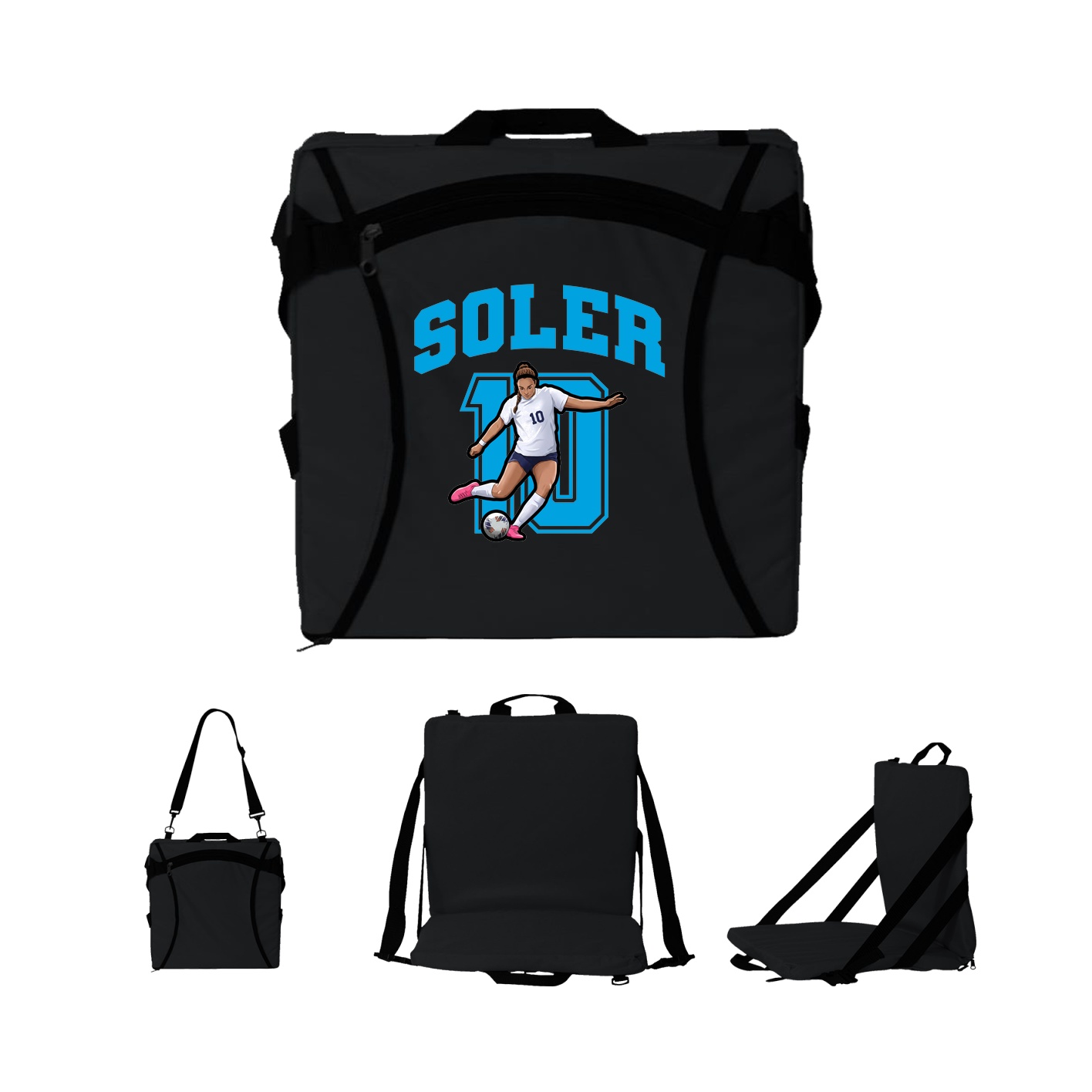 Folding Stadium Seat — Number in Black