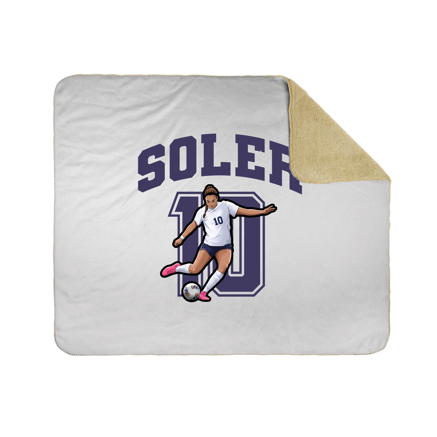 Throw Blanket — Number in White