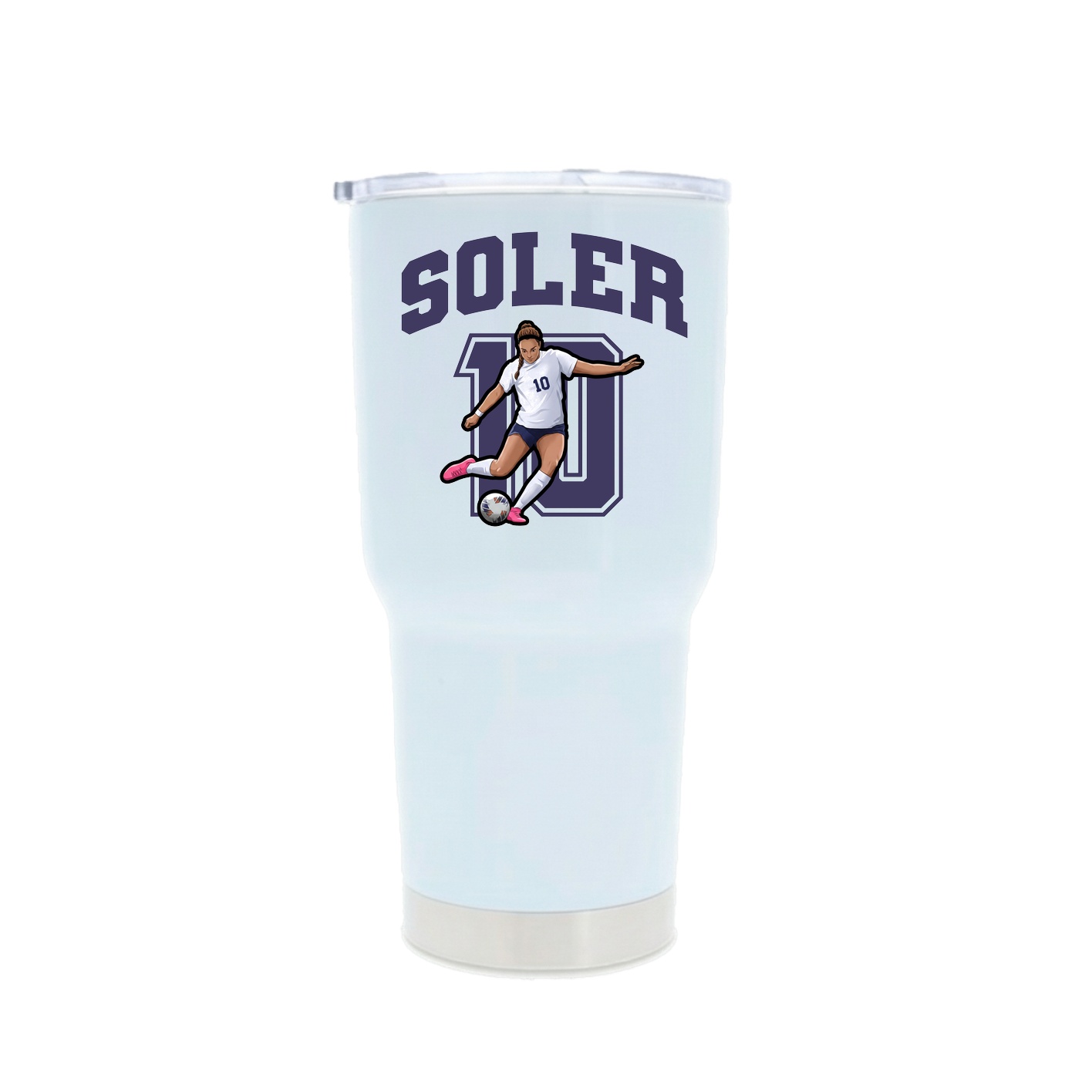 30oz Stainless Steel Tumbler — Number in White