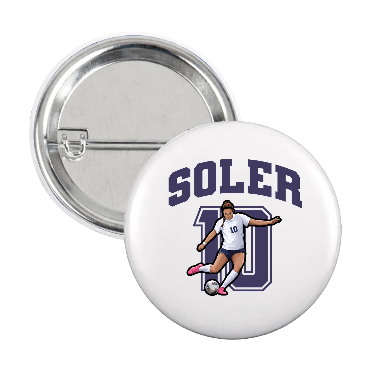 Game Day Button — Number in White