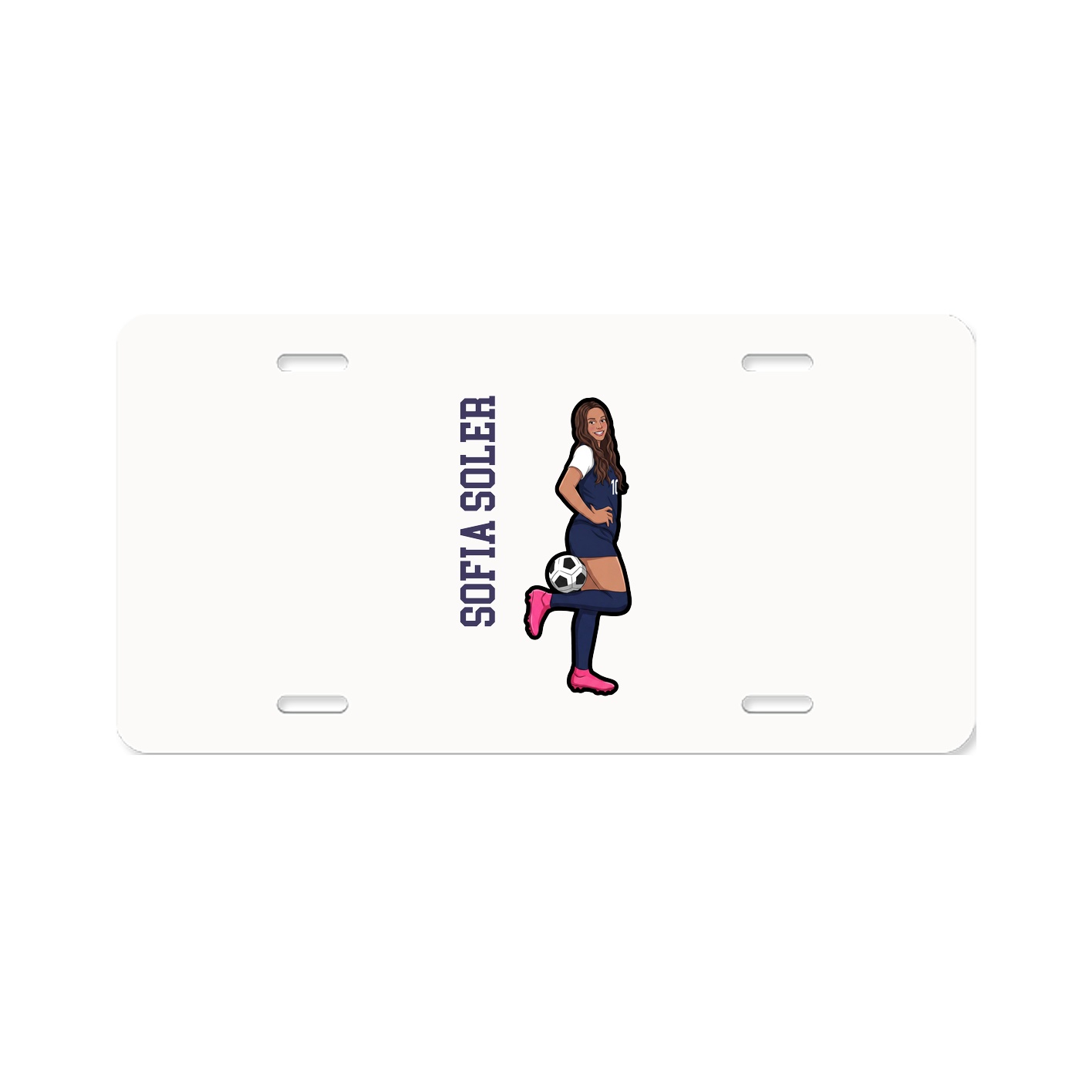 License Plate — Name Vertical in Classic