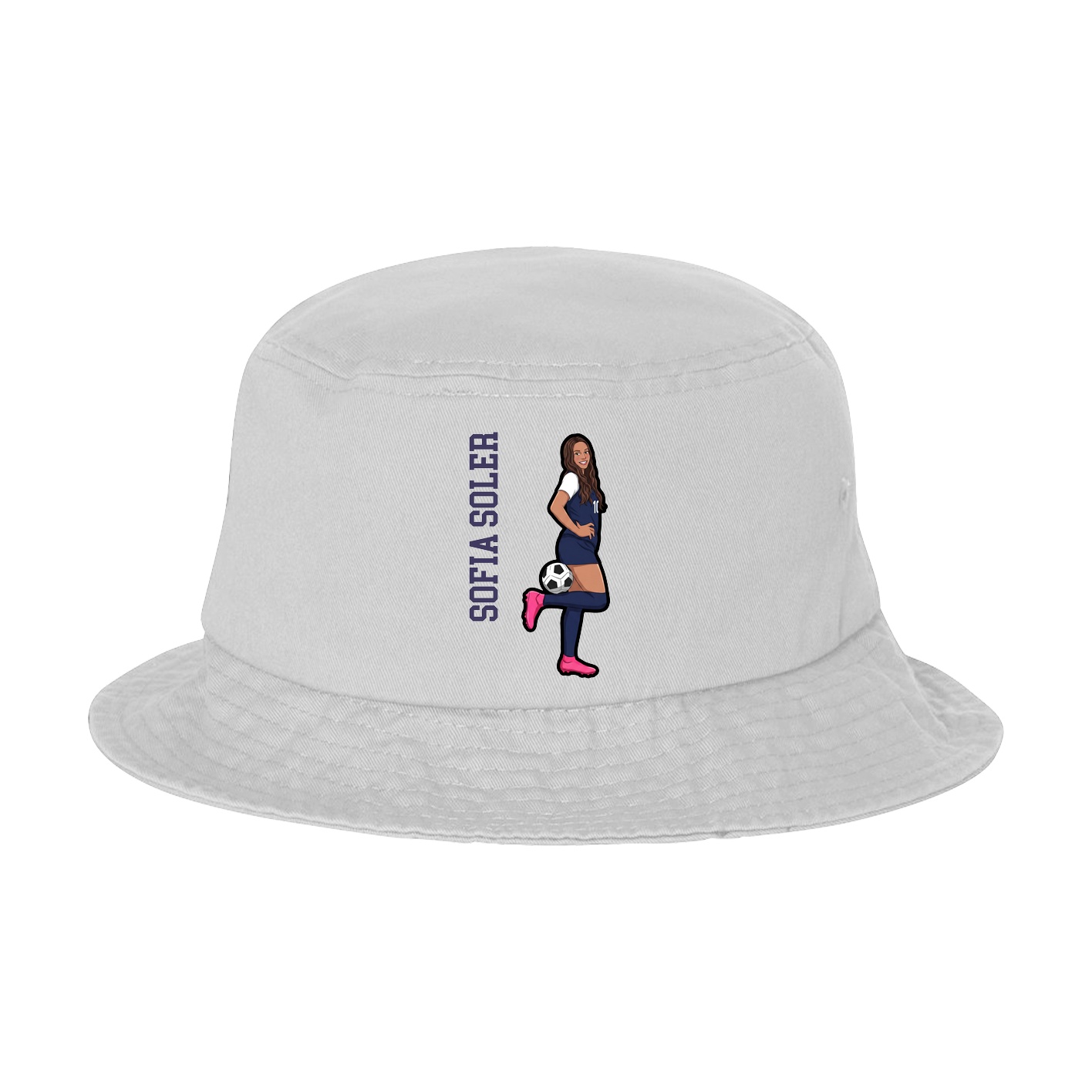 Bucket Cap — Name Vertical in White