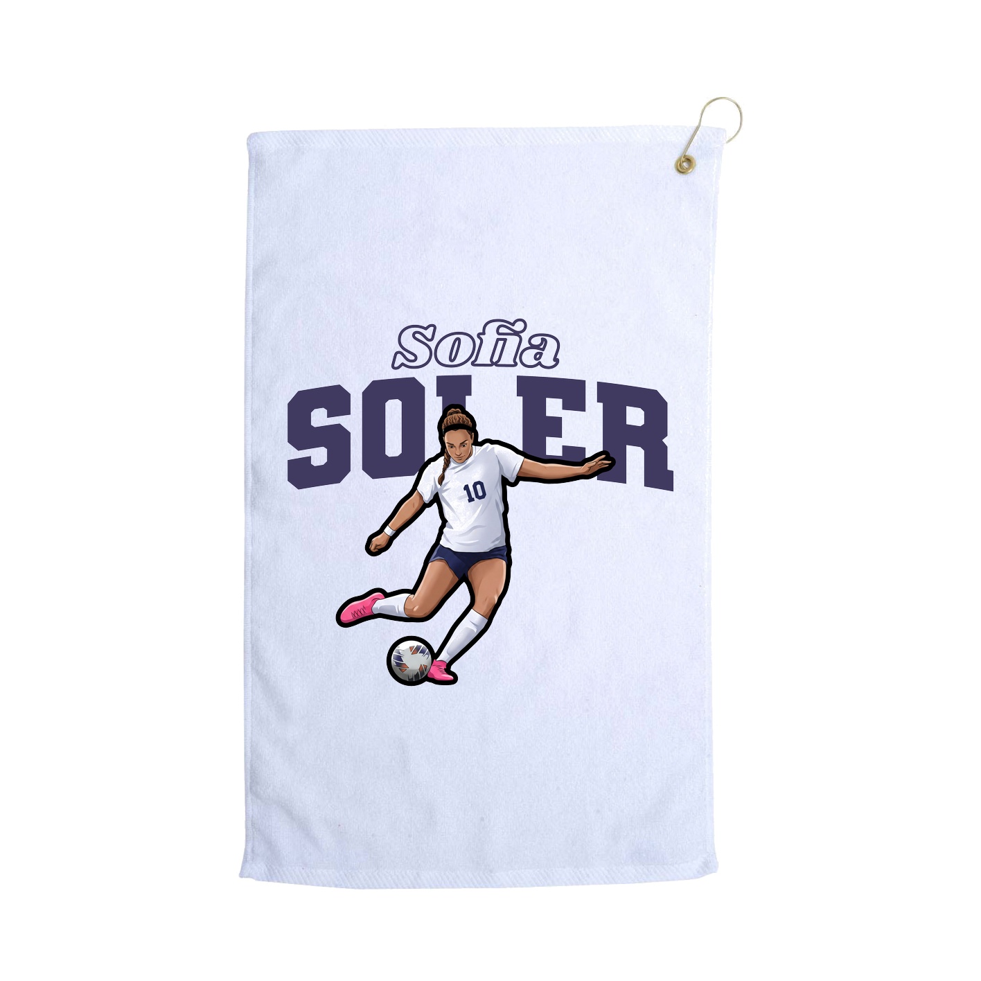 Golf Towel — Name Arch in White