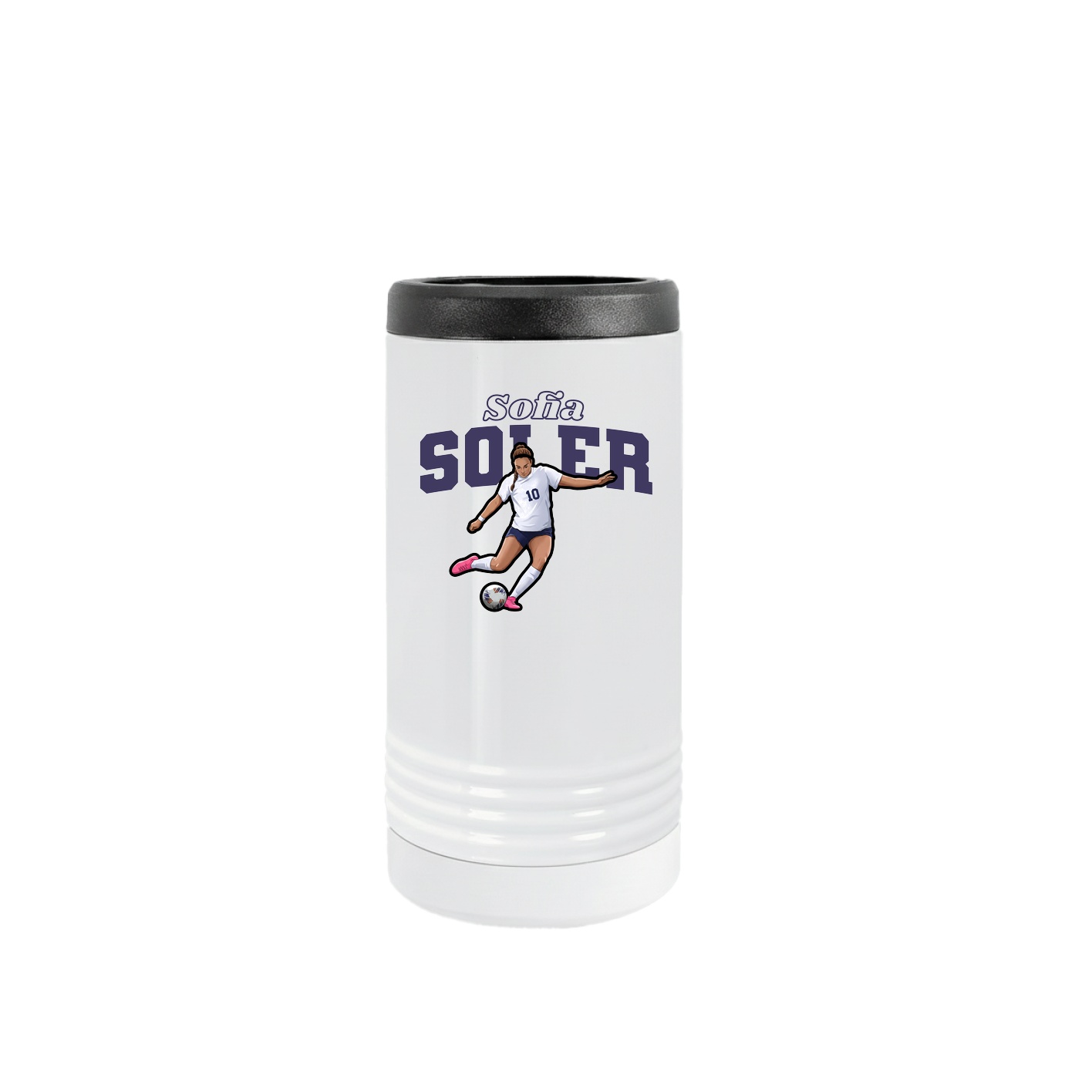 Slim Beverage Holder — Name Arch in White