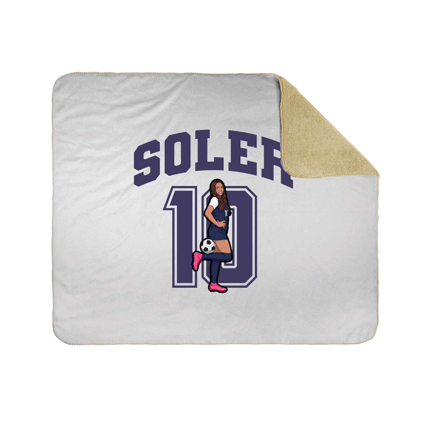 Throw Blanket — Number in White