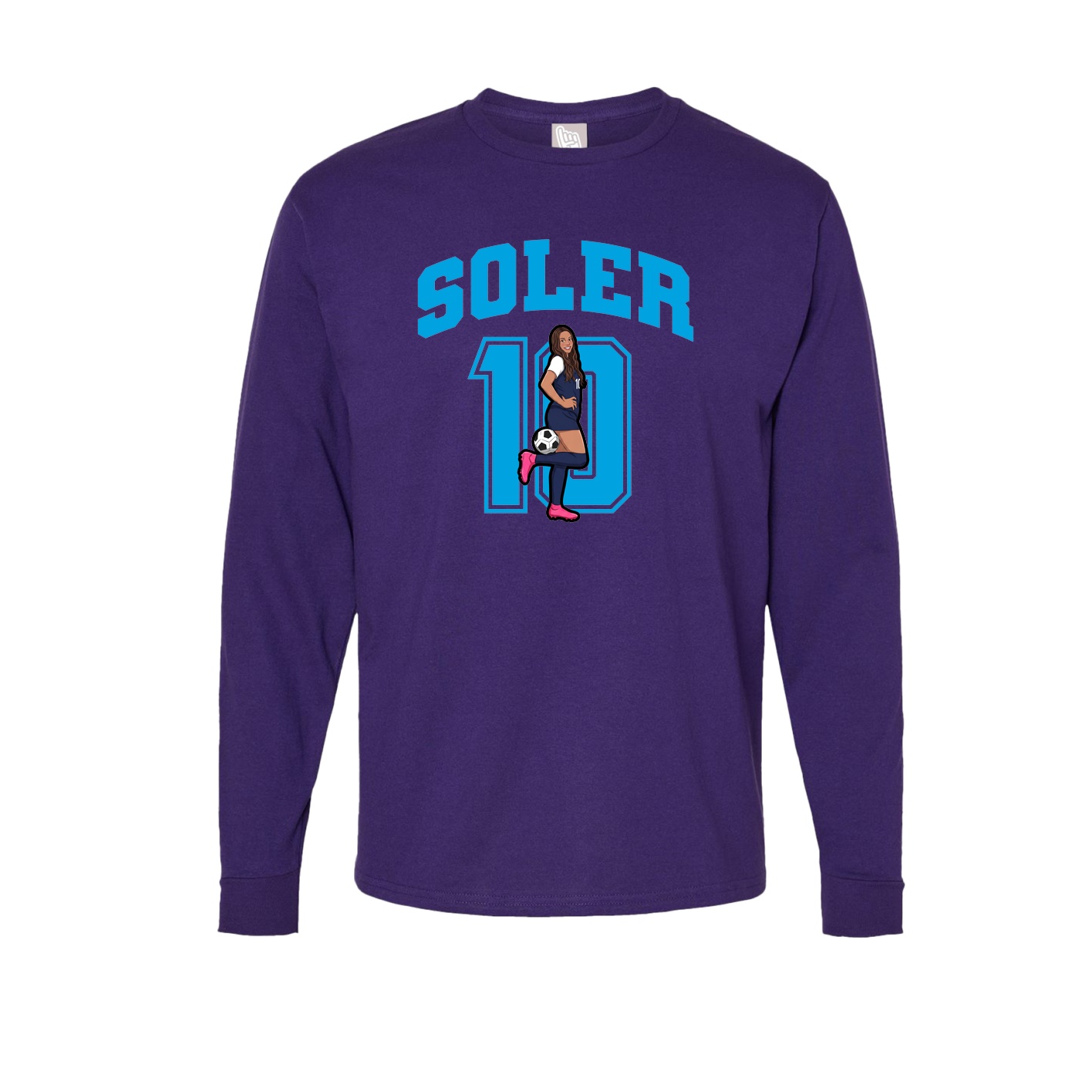 Long Sleeve Tee — Number in Purple