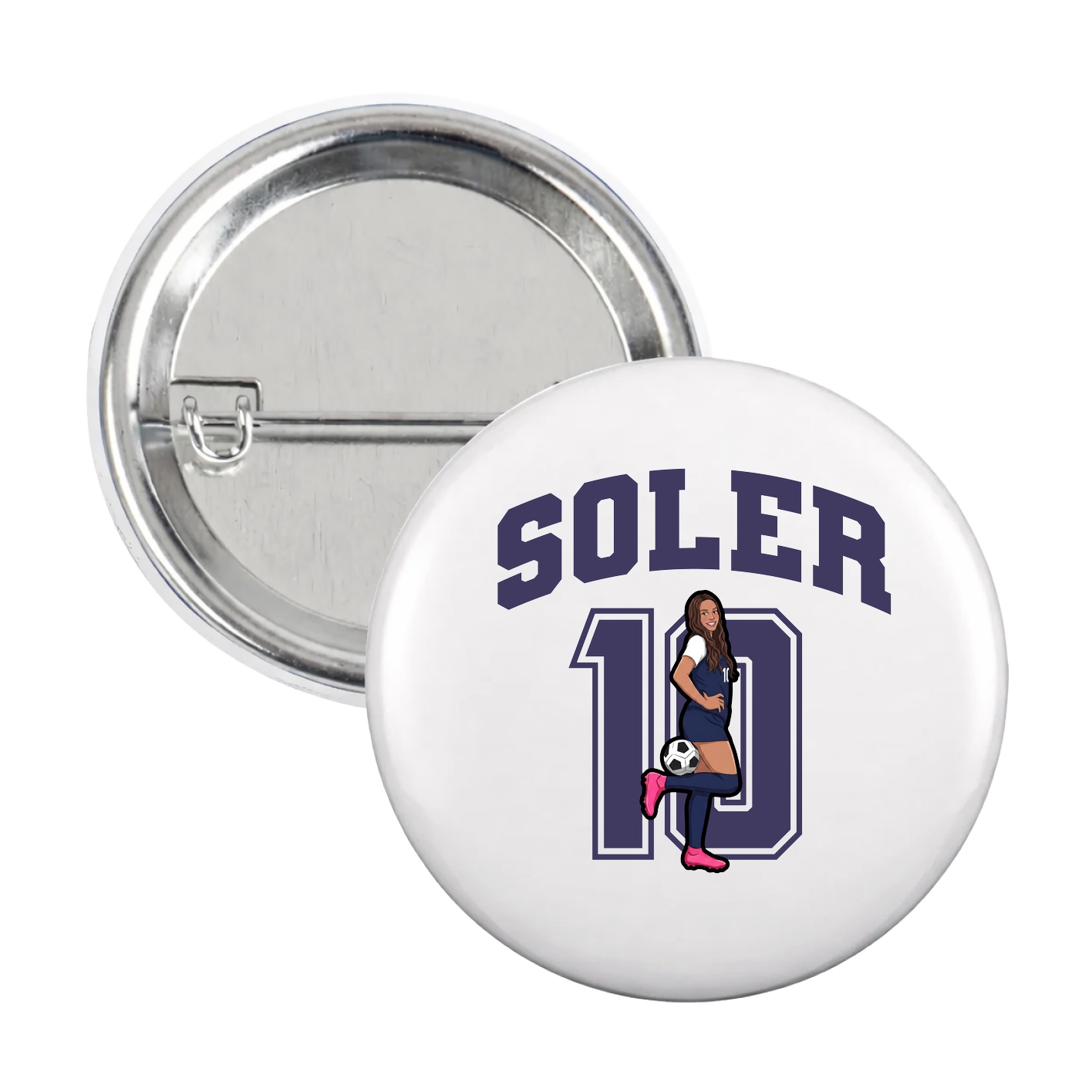 Game Day Button — Number in White