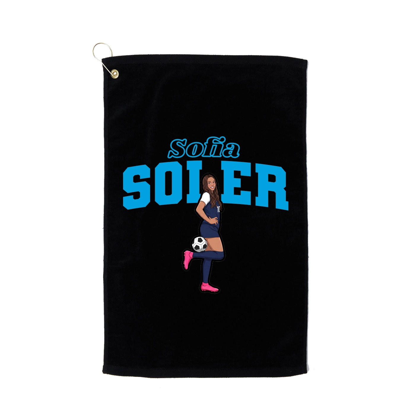 Golf Towel — Name Arch in Black