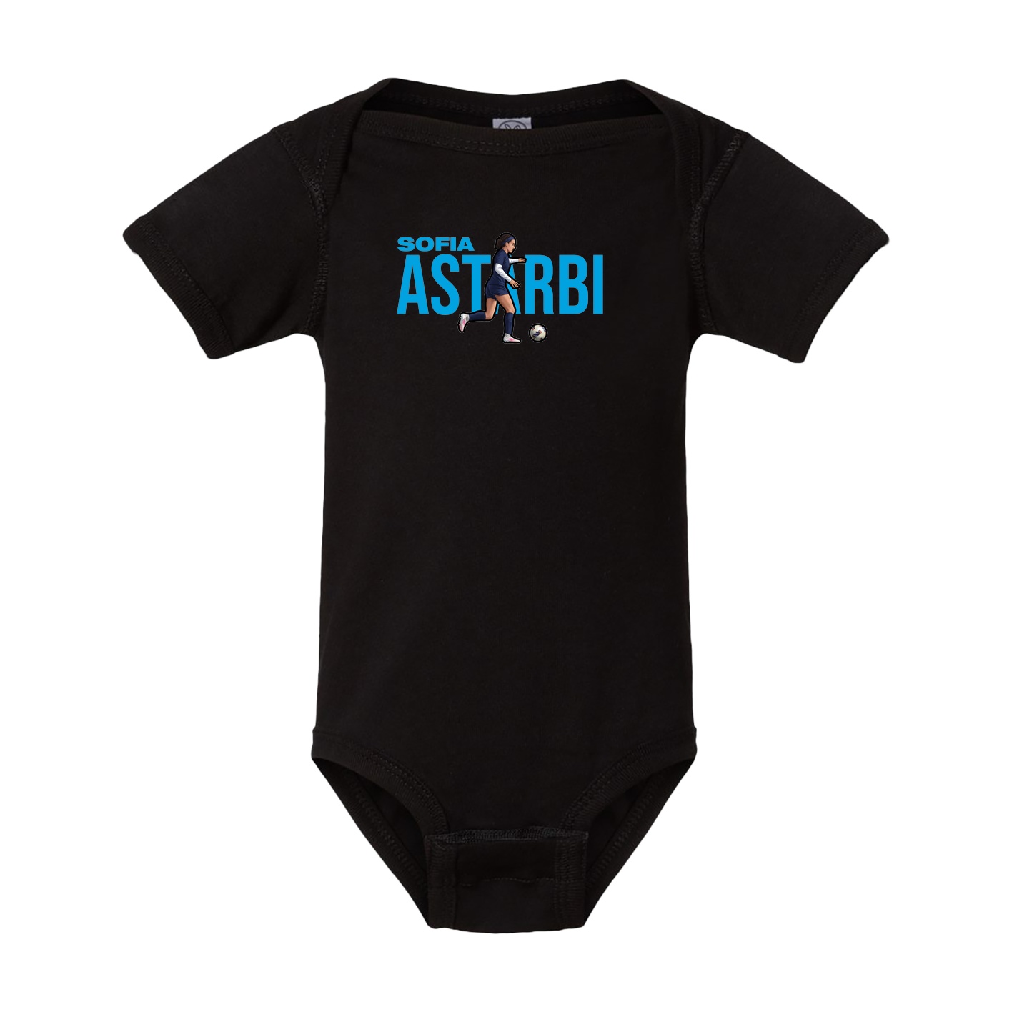 Baby Onesie — Player Name in Black