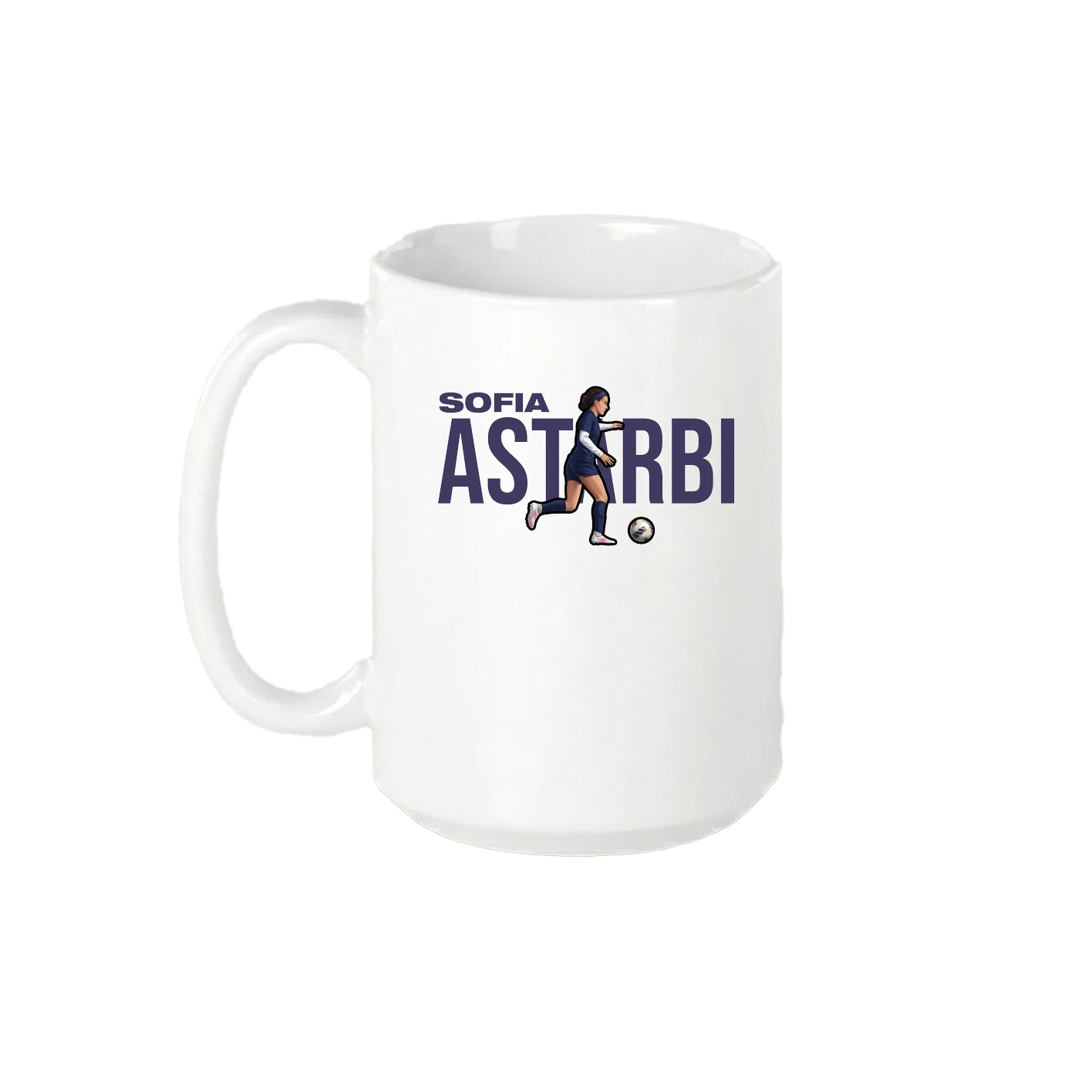 15oz Coffee Mug — Player Name in White