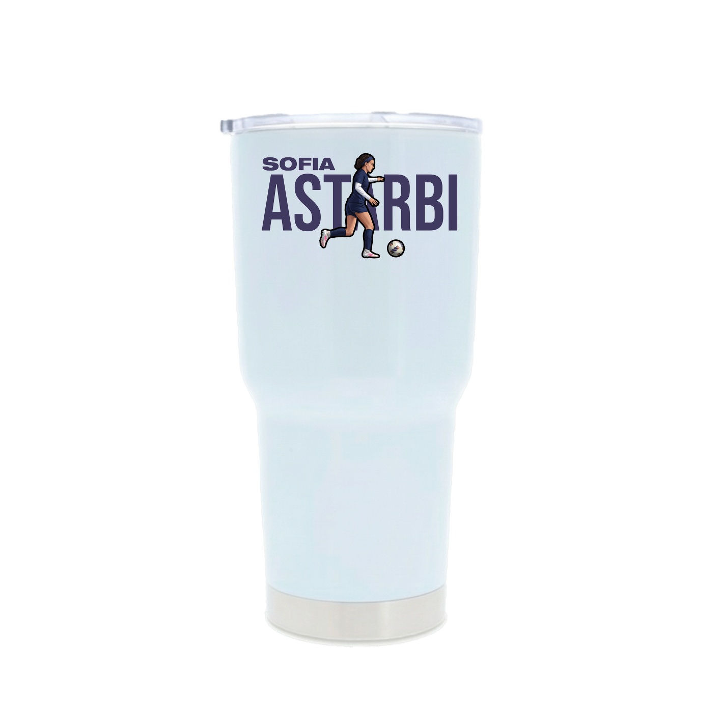 30oz Stainless Steel Tumbler — Player Name in White