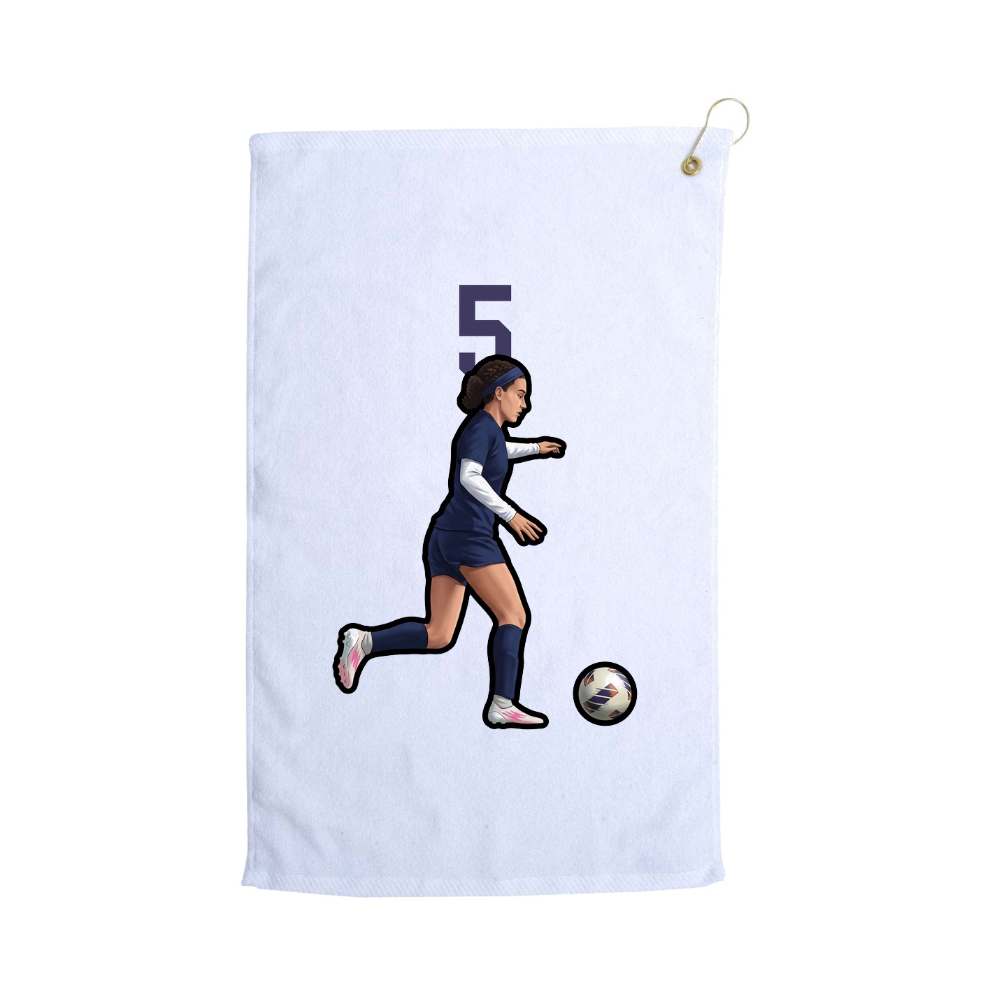Golf Towel — Number Top in White