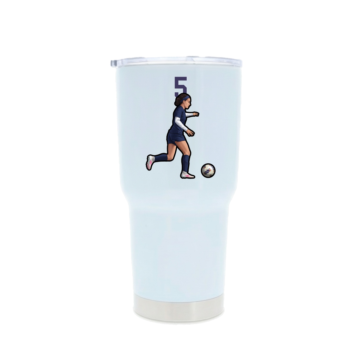 30oz Stainless Steel Tumbler — Number Top in White