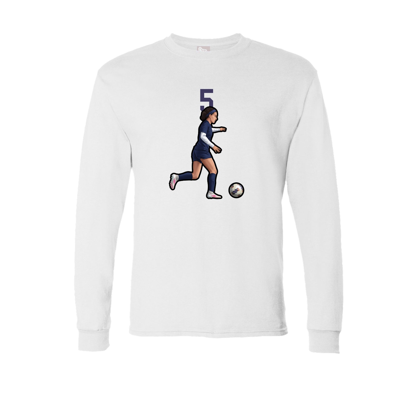 Long Sleeve Tee — Number Top in White